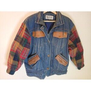 Vintage Y2K Braefair Womens Jacket Coat Quilted Western Leather Patchwork Large